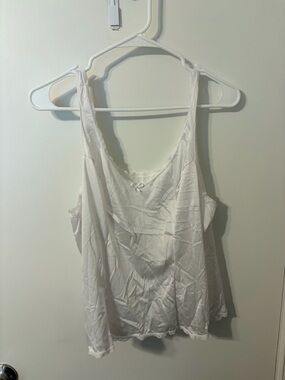White Lace Trim Camisole Tank Top
